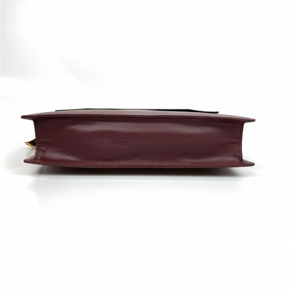 CARTIER Bag clutch les must de Cartier Dark Red Leather Authentic 10.2x7.9x2.4in - Picture 5 of 15